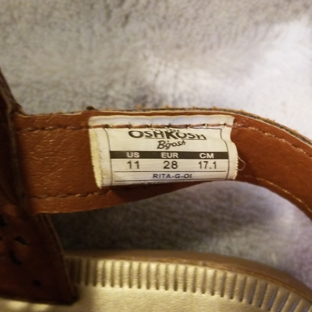 Girl's Brown Sandals Dressy Size 11 Oshkosh - Picture 5 of 6